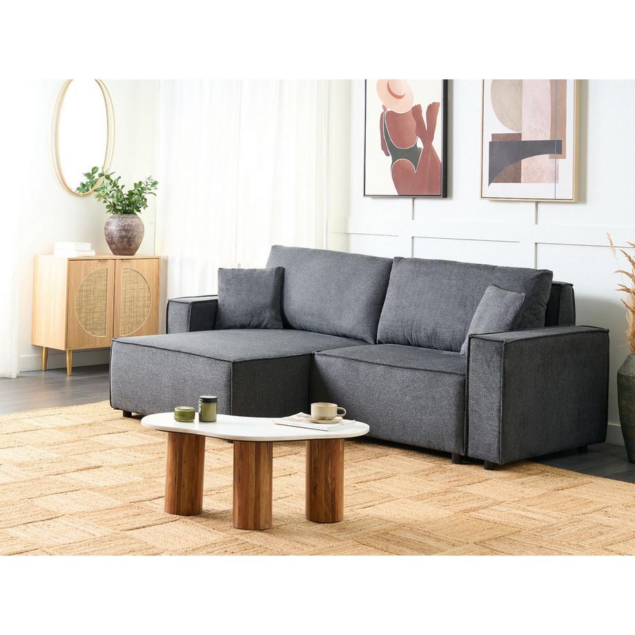 Beliani Canapé d'angle en Tissu Scandinave KARILA  