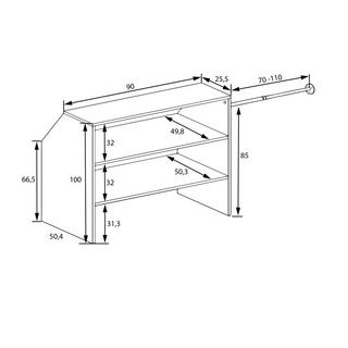 VCM Holz Offener Kleiderschrank begehbarer Kleiderregal Dachschrägen Regal Dacho l  