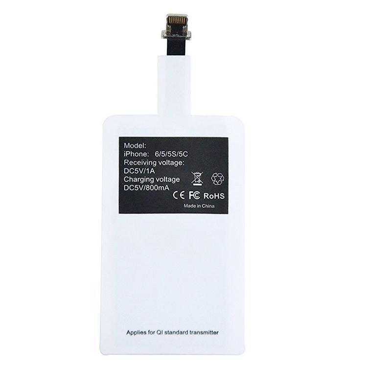 eStore  Adaptateur Qi - Module récepteur chargeur sans fil pour iPhone - Blanc 