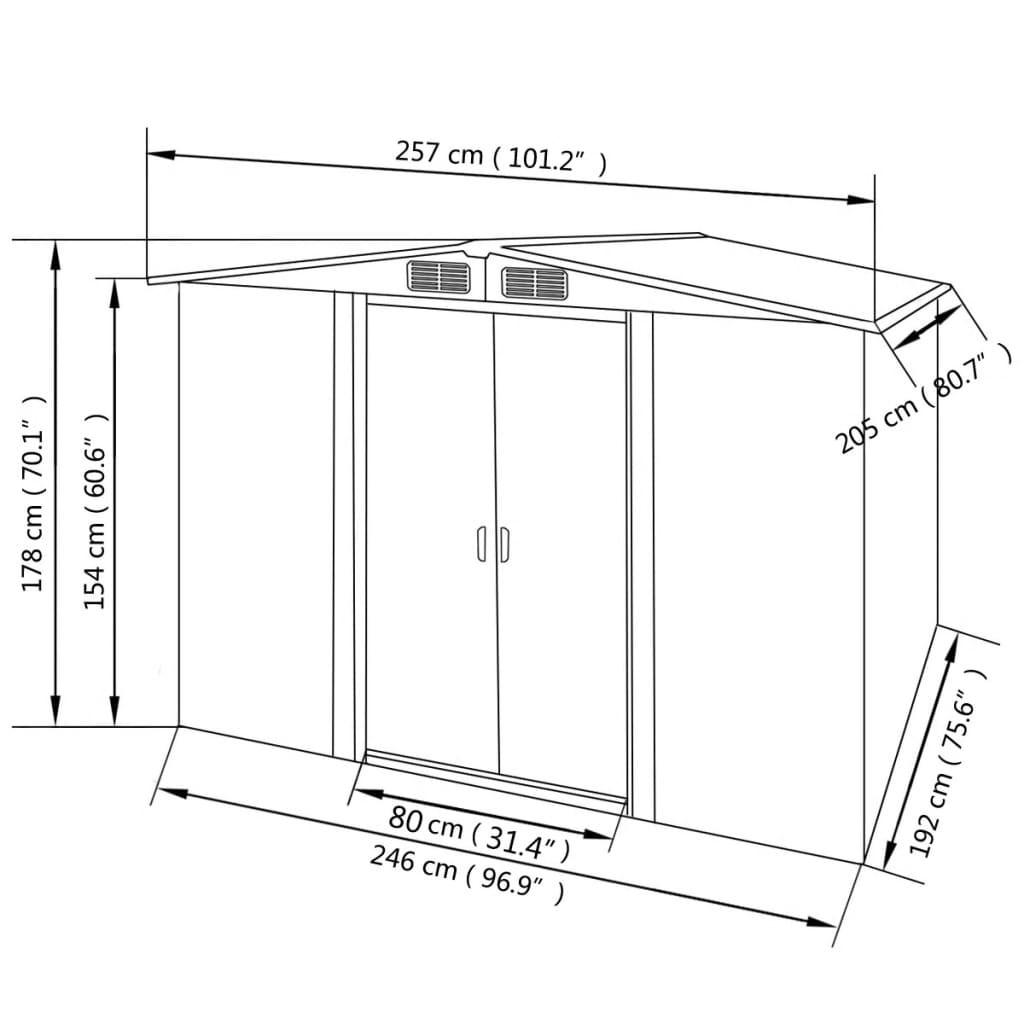 VidaXL Abri de jardin acier  