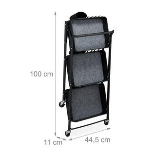 Northix Carrello pieghevole con 3 ripiani  