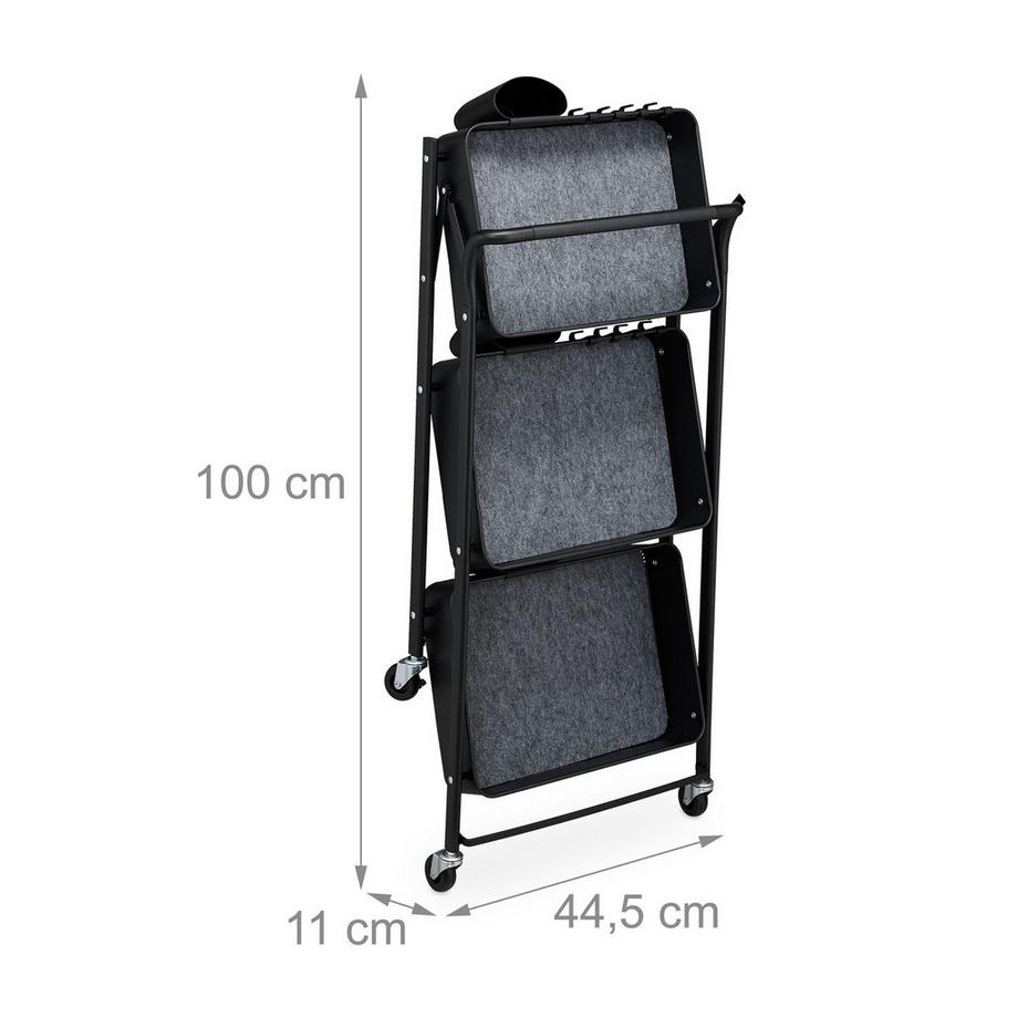 Northix Zusammenklappbarer Wagen mit 3 Ablagen  