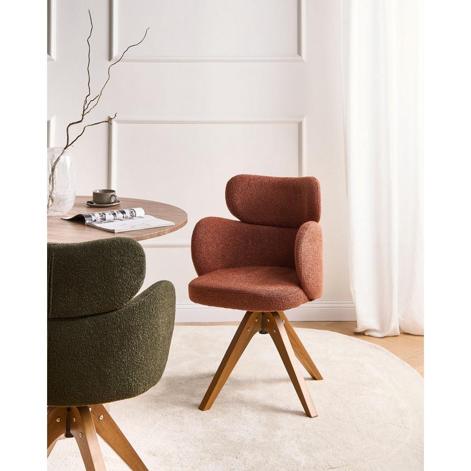 Beliani Chaise de salle à manger en Bouclé Boho MARCY  