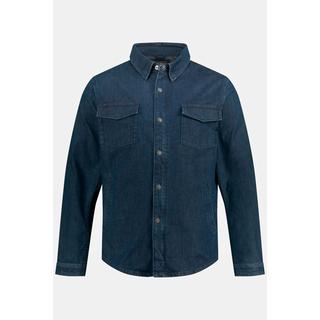 JP1880  Veste en jean, fermeture à glissière invisible et poches poitrine 