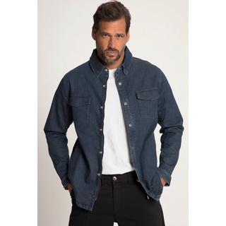 JP1880  Jeansjacke, verdeckter Zipper, Brusttaschen 