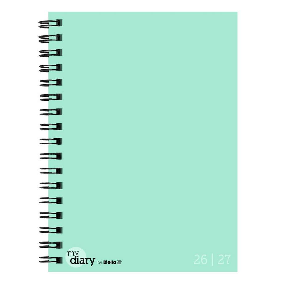 Biella Agenda scolaire mydiary Wire-O 3½ jours par page, turquoise  