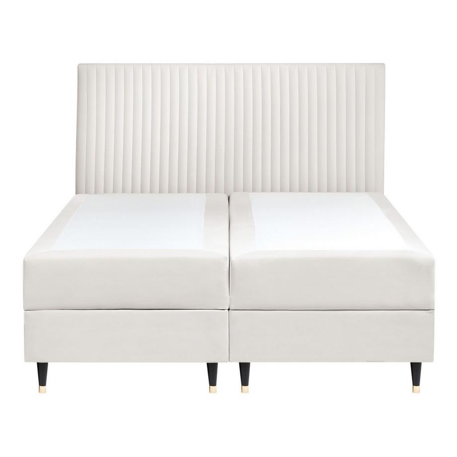 Beliani Lit boxspring avec rangement en Velours Scandinave DAME  