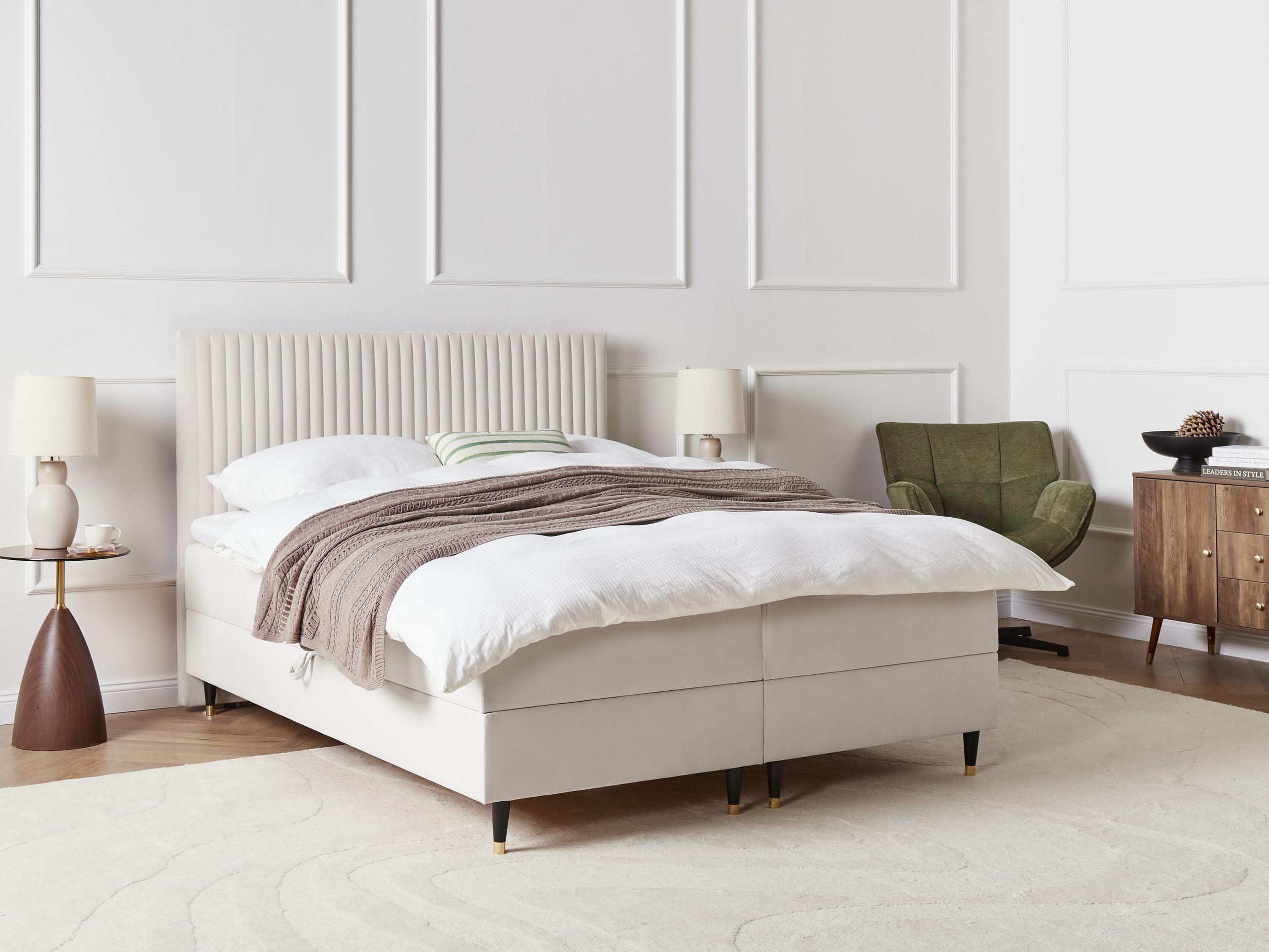 Beliani Divano letto con contenitore en Velluto Scandinavo DAME  