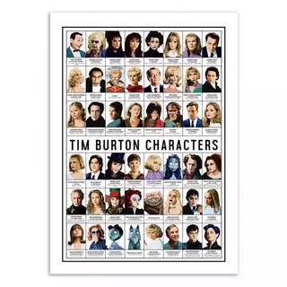 Wall Editions  Art-Poster - Tim Burton characters - Olivier Bourdereau - 50 x 70 cm 