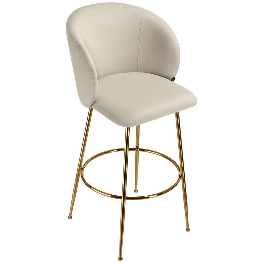 Tectake Sgabello da bar Luana Effetto velluto, imbottito  