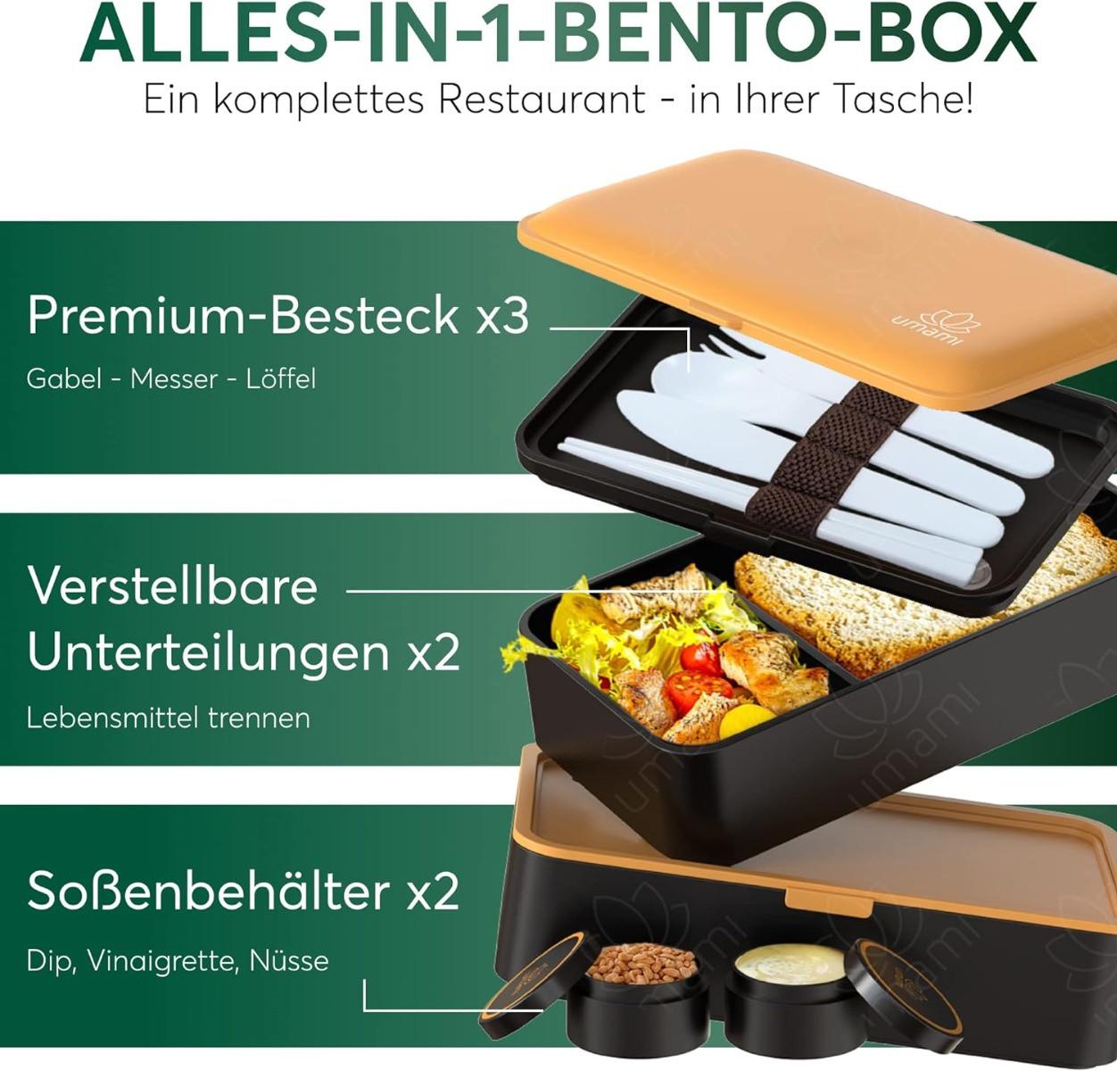 Umami Bento Box Original L noir et or  