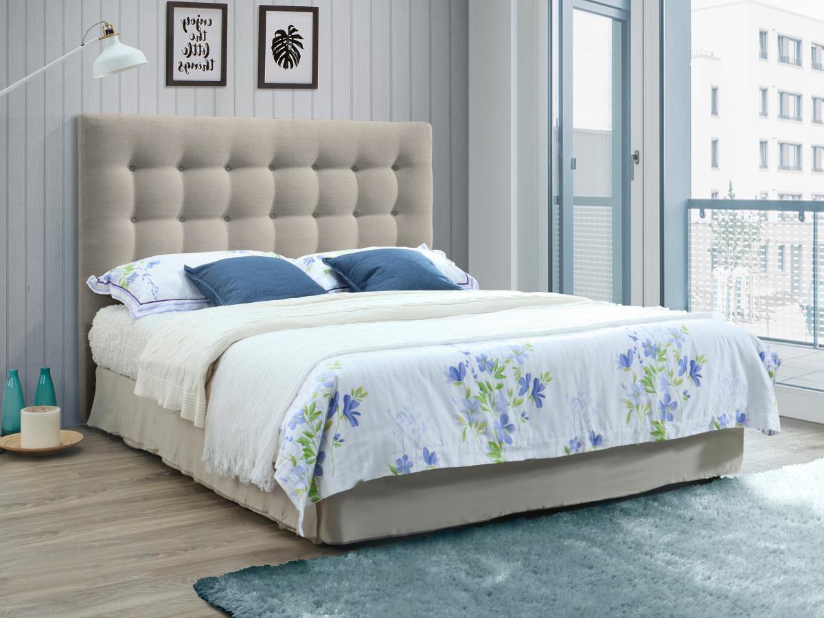 Vente-unique Bettkopfteil Gepolstert Stoff FRANCESCO  