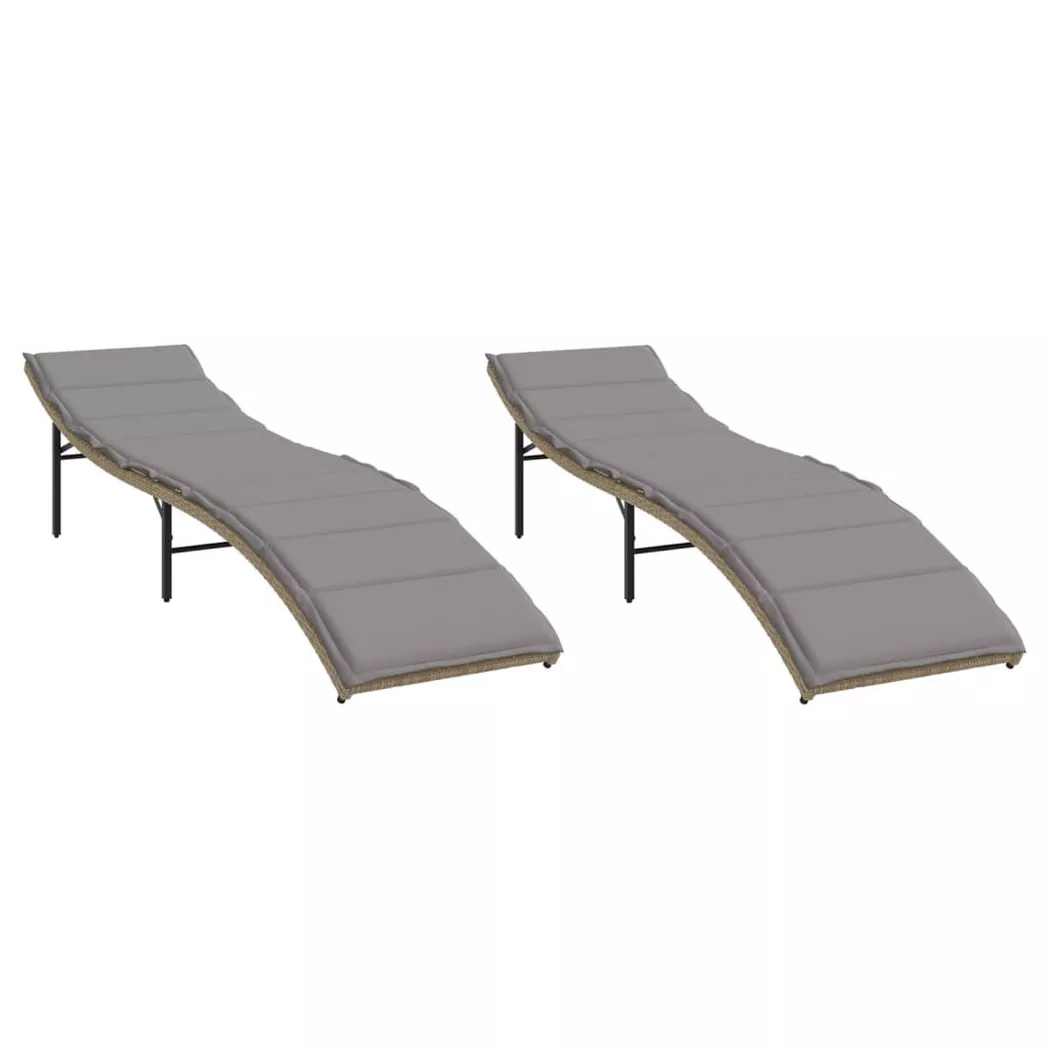 VidaXL - lettino Polirattan, One Size, Beige