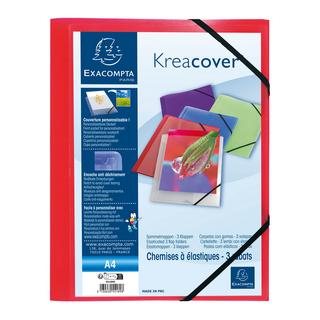 Exacompta Sammelmappe A4 PP 3 Klappen mit Gummizug Kreacover x 25  