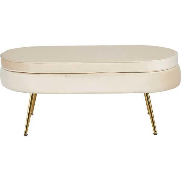 mutoni Sitzpouf oval Samt gold  