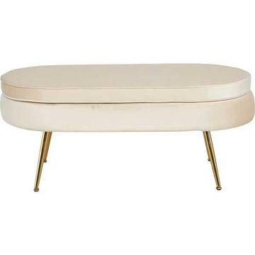 Sitzpouf oval Samt gold