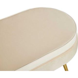 mutoni Pouf ovale velours beige or  