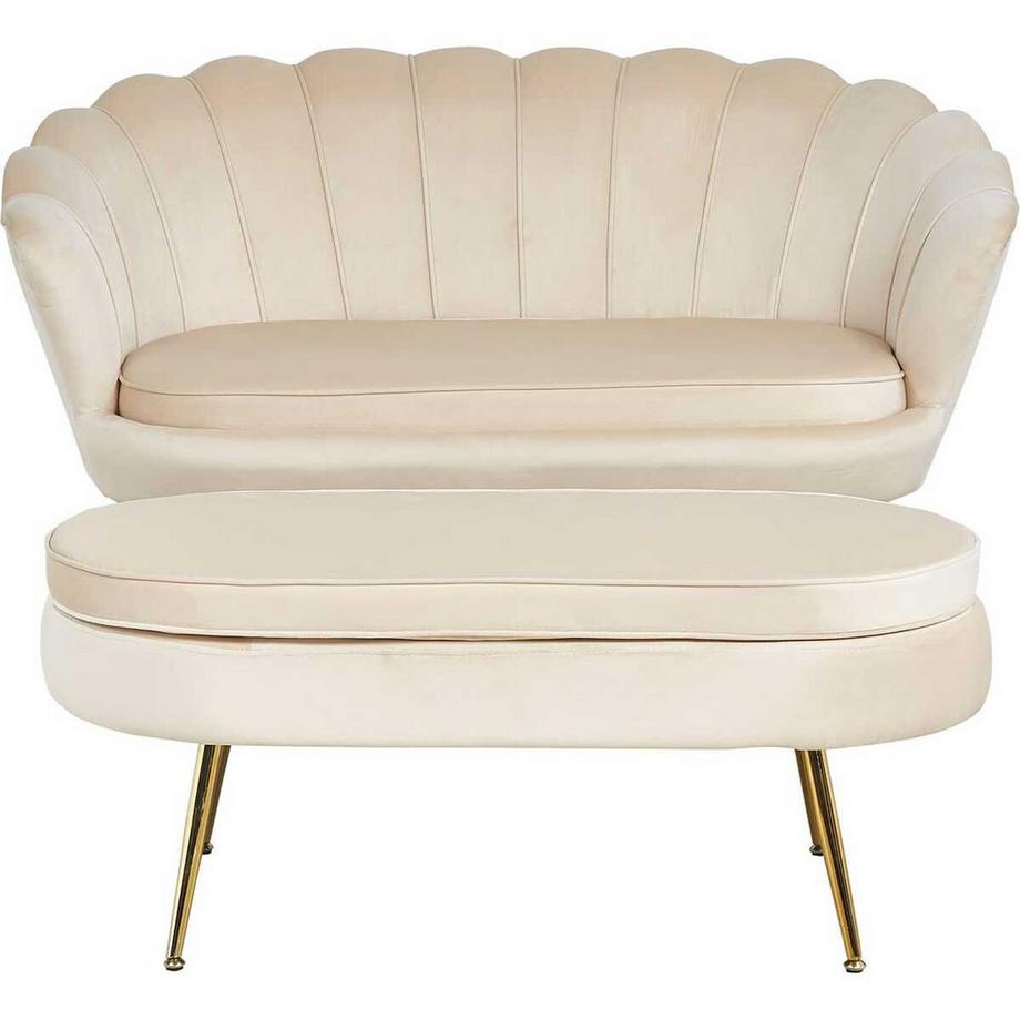 mutoni Sitzpouf oval Samt gold  