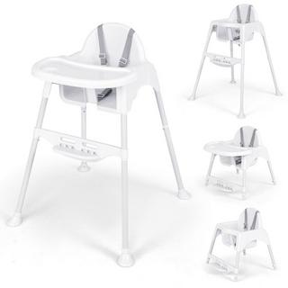 Northio  4 in 1 Hochstuhl Baby Kinderhochstuhl mit abnehmbaren Tablett Babyhochstuhl Weiß 