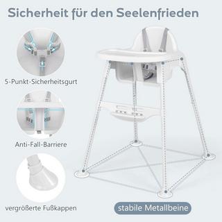 Northio  4 in 1 Hochstuhl Baby Kinderhochstuhl mit abnehmbaren Tablett Babyhochstuhl Weiß 