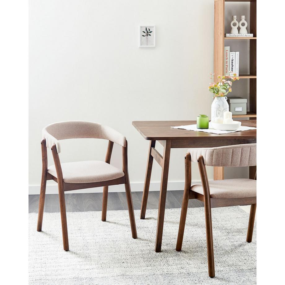 Beliani Esszimmerstuhl 2er Set aus Stoff  MYLO  