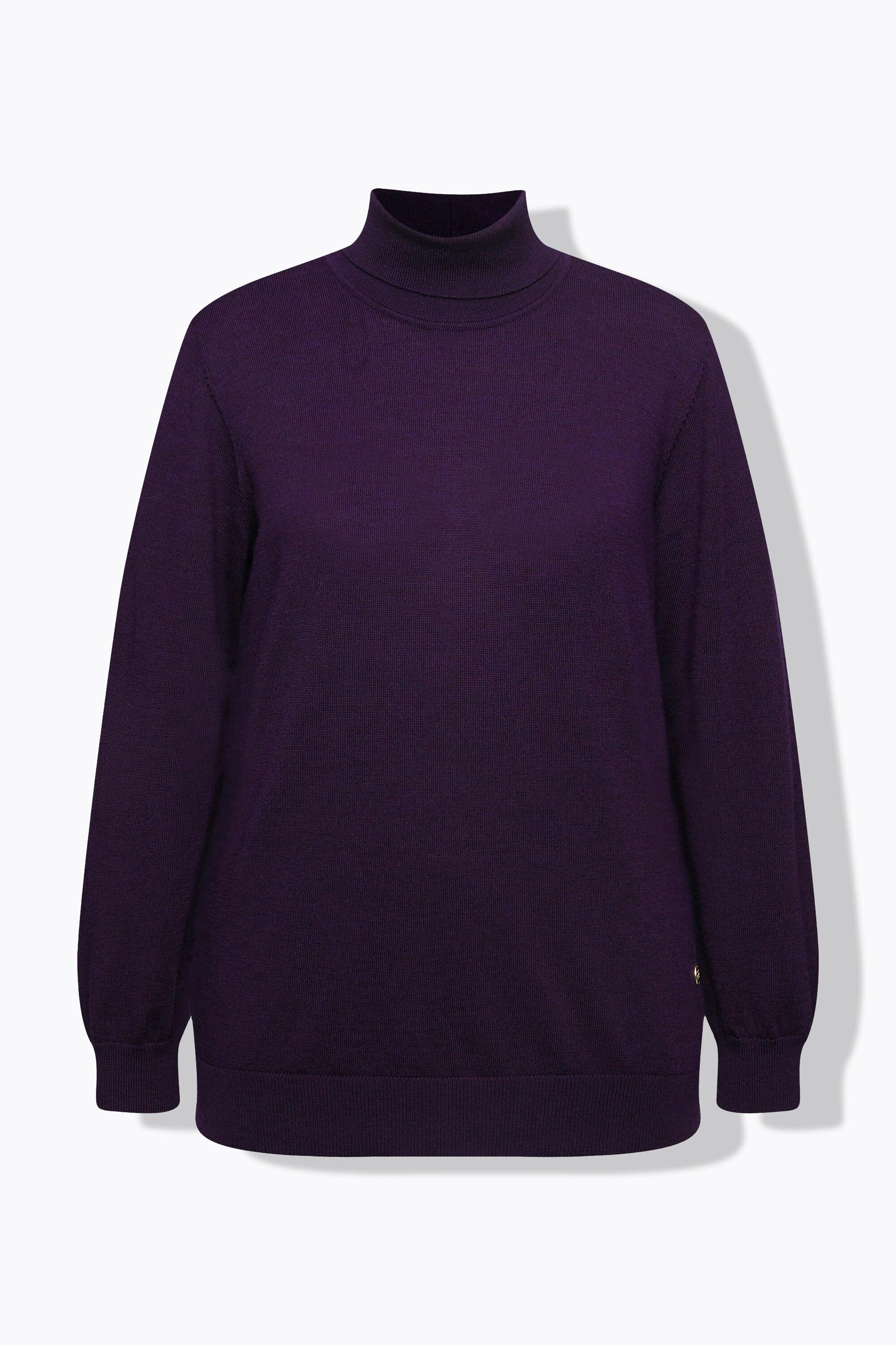 Ulla Popken  Rollkragen, Pullover, Merinowolle, Classic Fit, Langarm 