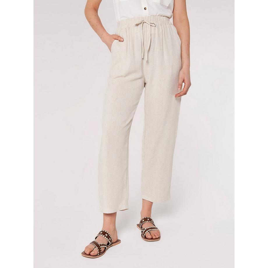 Pantalon court en mélange de lin