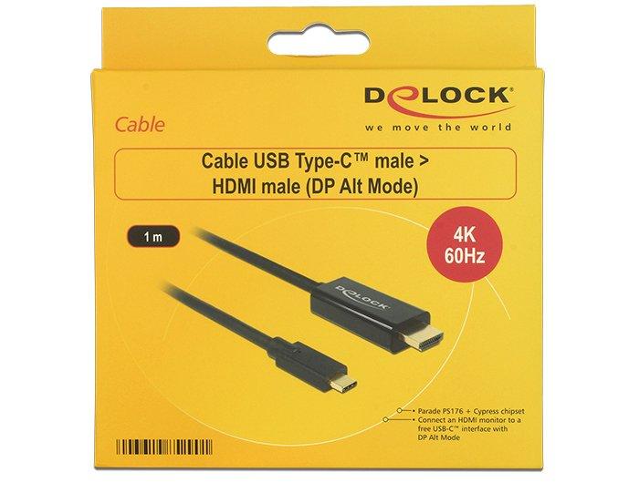 DeLock  DeLOCK 85290 cavo e adattatore video 1 m USB tipo-C HDMI Nero 