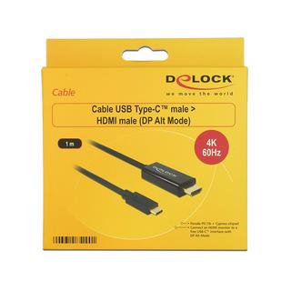 DeLock  Kabel 4K 60Hz USB Type-C - HDMI, 1 m 