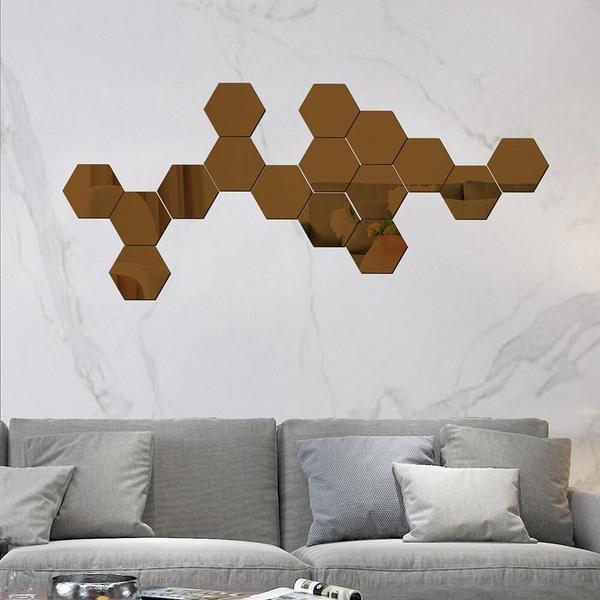 Northio 24x Selbstklebende Spiegel aus Acryl – Gold  