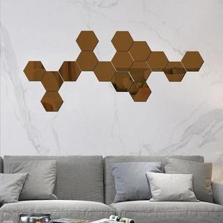 Northio 24x Selbstklebende Spiegel aus Acryl – Gold  