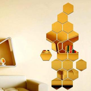 Northio 24x Selbstklebende Spiegel aus Acryl – Gold  