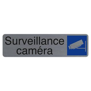 Exacompta Plaque adhésive imitation aluminium Surveillance camera 16,5X4,4 cm  