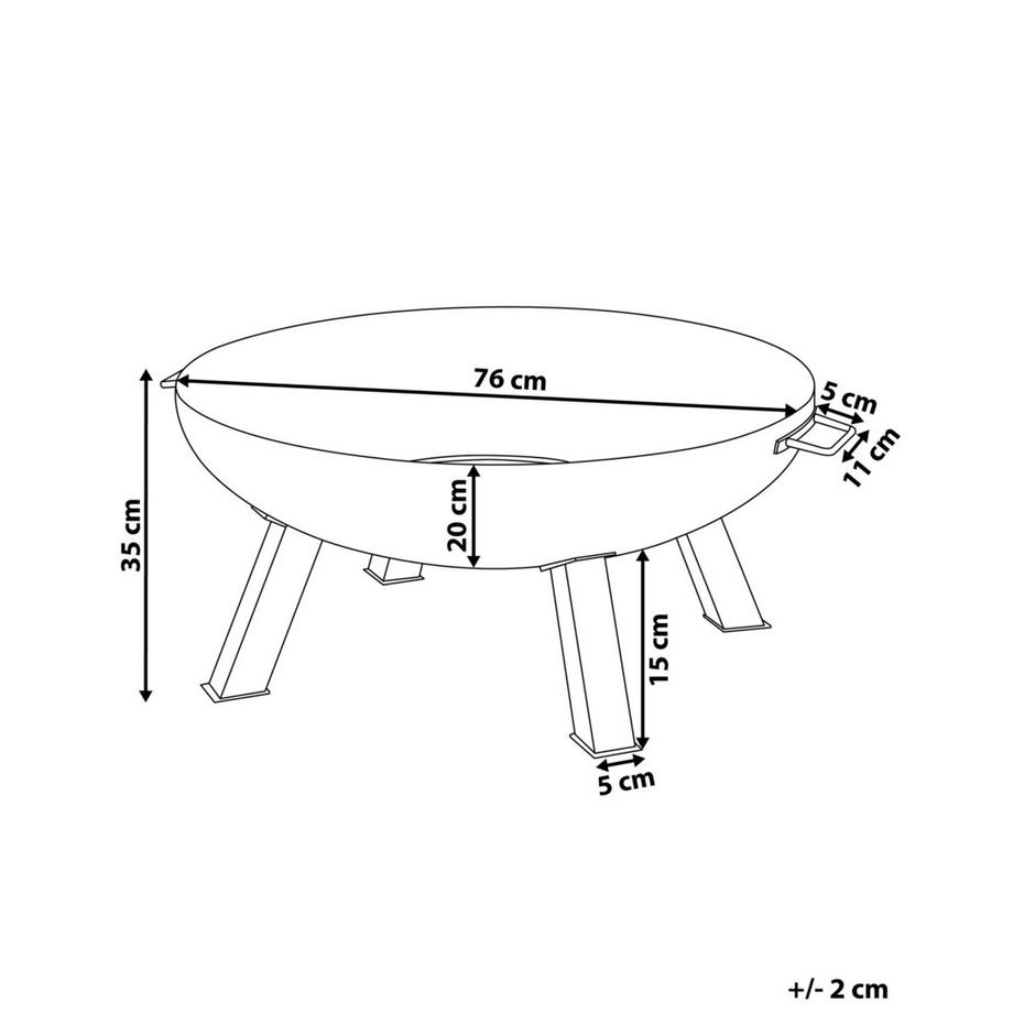 Beliani Feuerstelle aus Stahl SEMPU  
