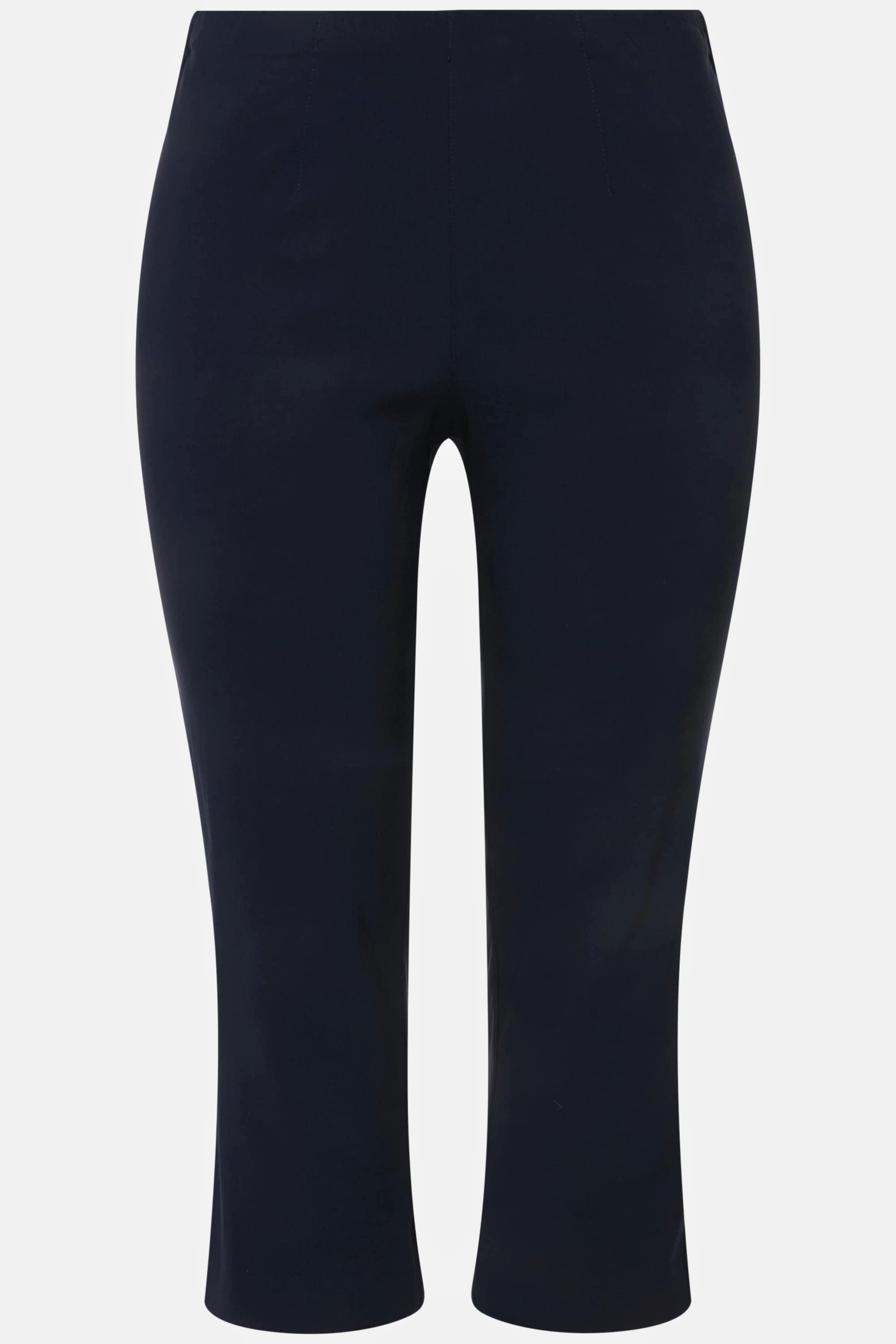 Ulla Popken  Pantalon en bengaline stretch, longueur 3/4 et taille élastique 