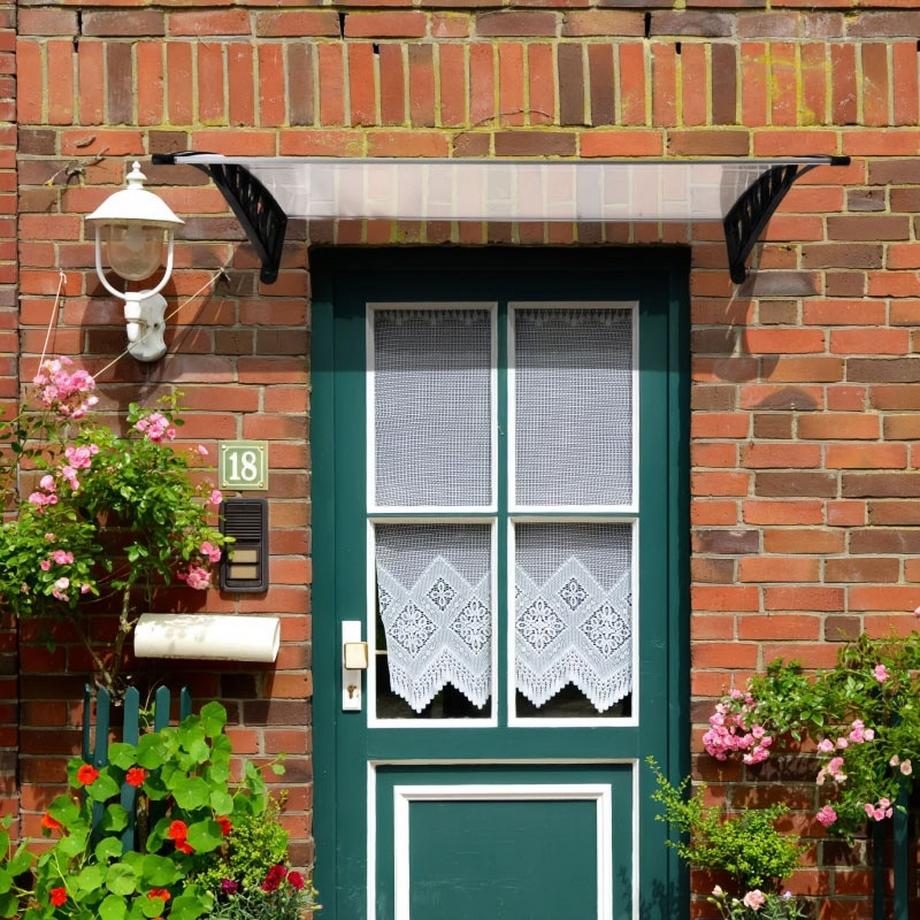 Northix Vordach über der Tür, 120x80 cm, Abdeckung aus Polycarbonat  