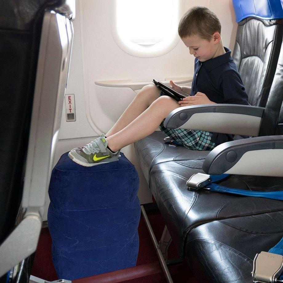 eStore  Aufblasbarer Fußhocker aus PVC, Dunkelblau 