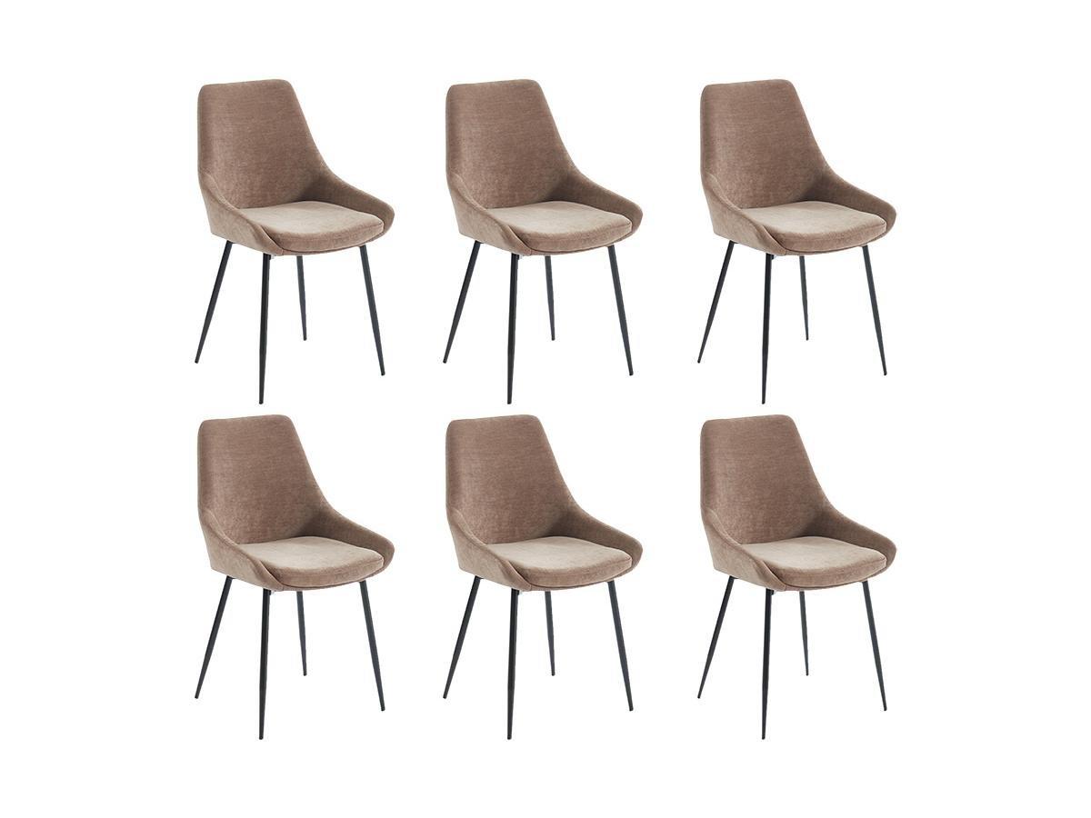 Vente-unique Lot de 6 chaises MASURIE Tissu  