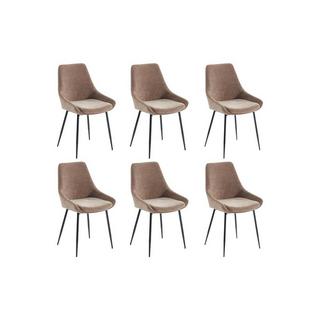 Vente-unique Lot de 6 chaises MASURIE Tissu  