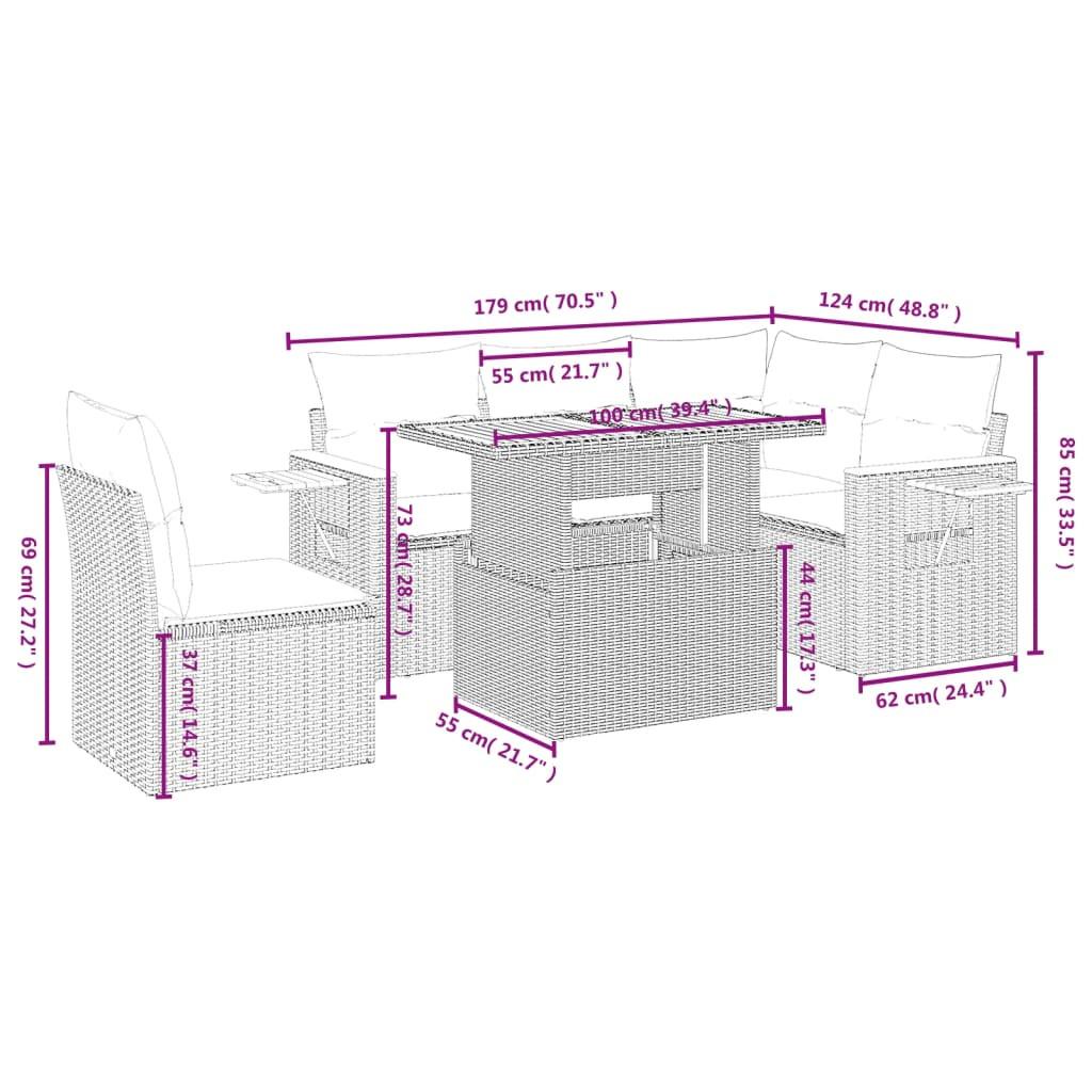 VidaXL Garten sofagarnitur poly-rattan  