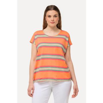 T-shirt dal taglio smanicato e oversize con righe e scollo a girocollo