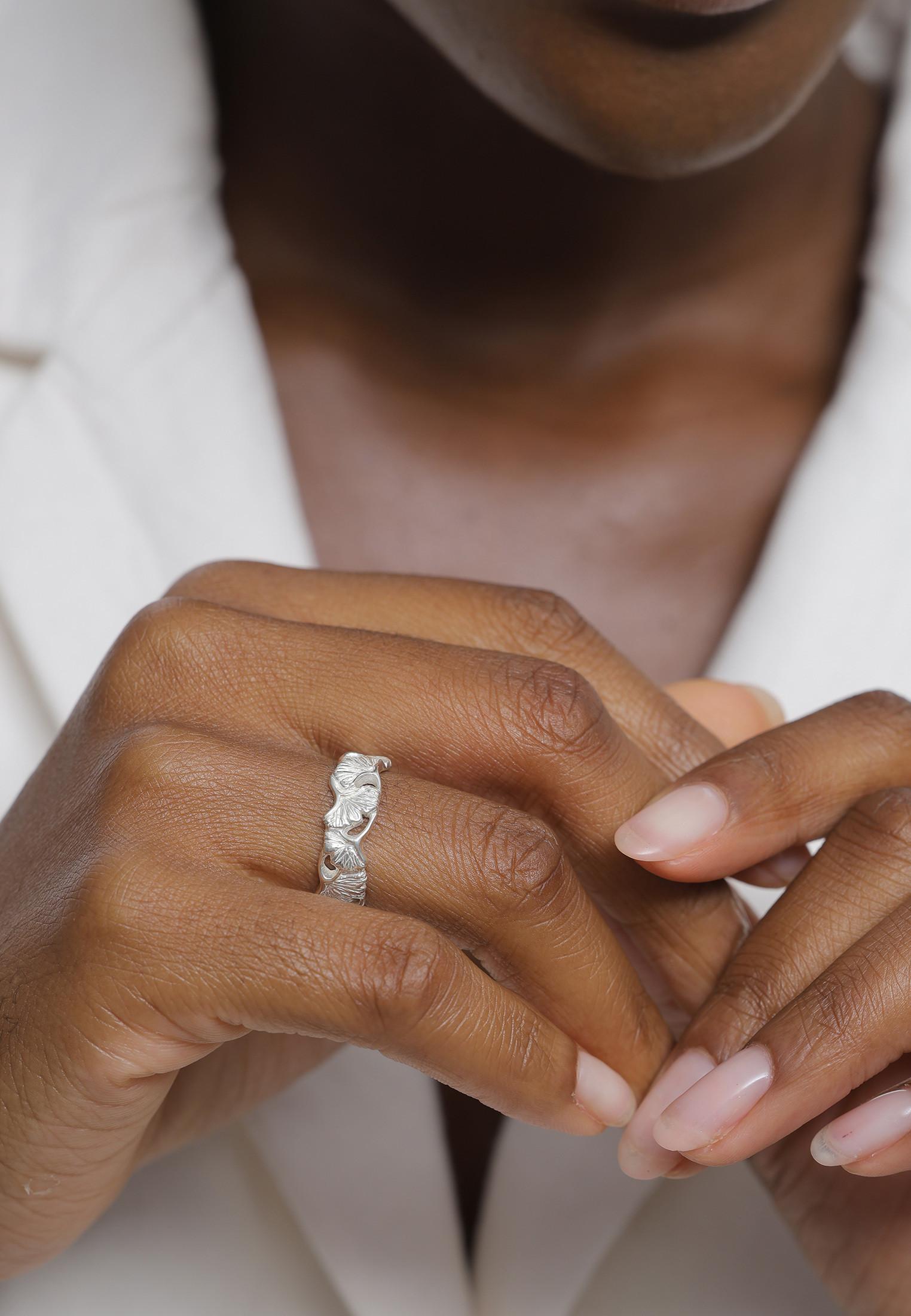 Elli  Bague À Ruban Feuille De Ginkgo 