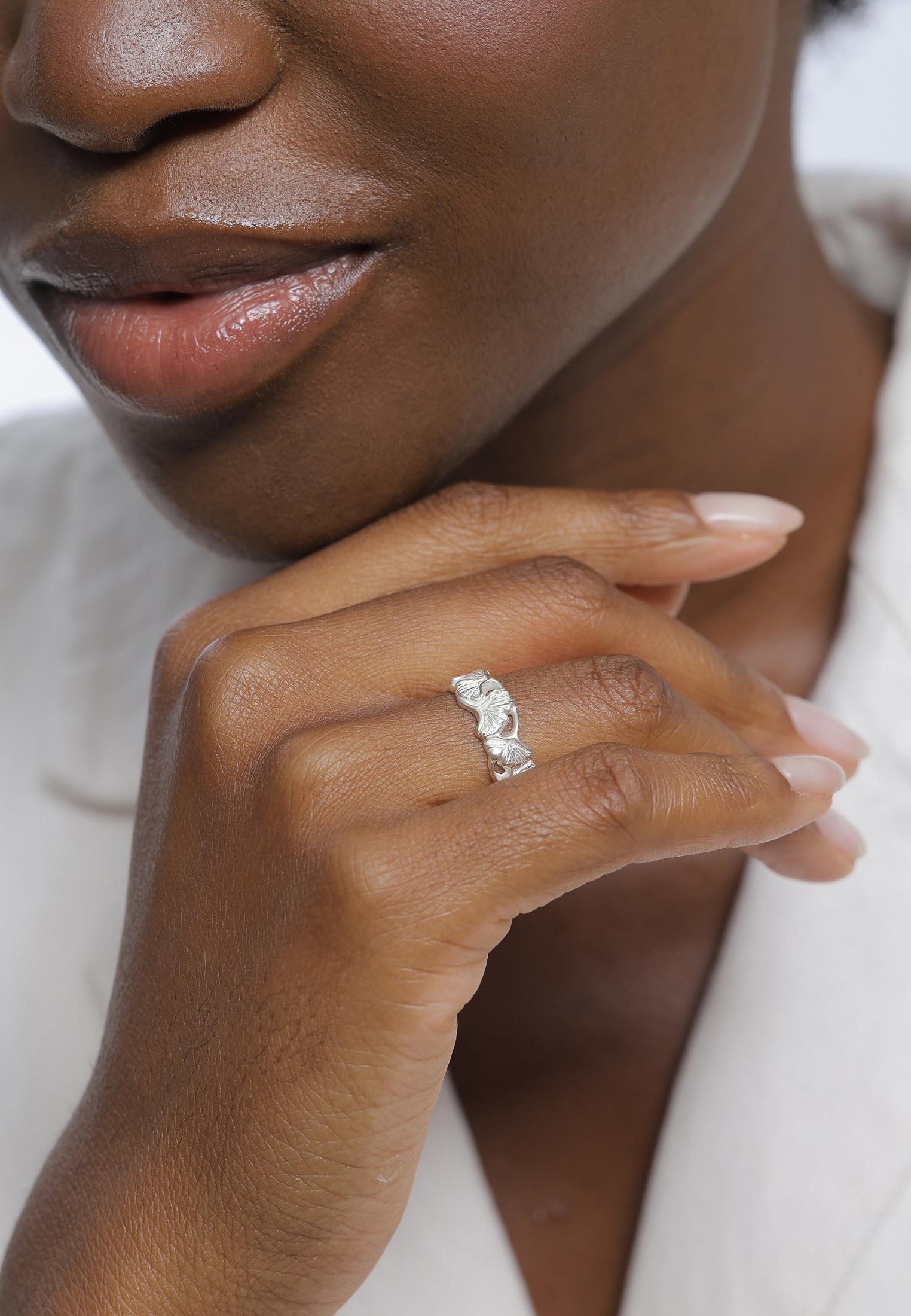 Elli  Bague À Ruban Feuille De Ginkgo 