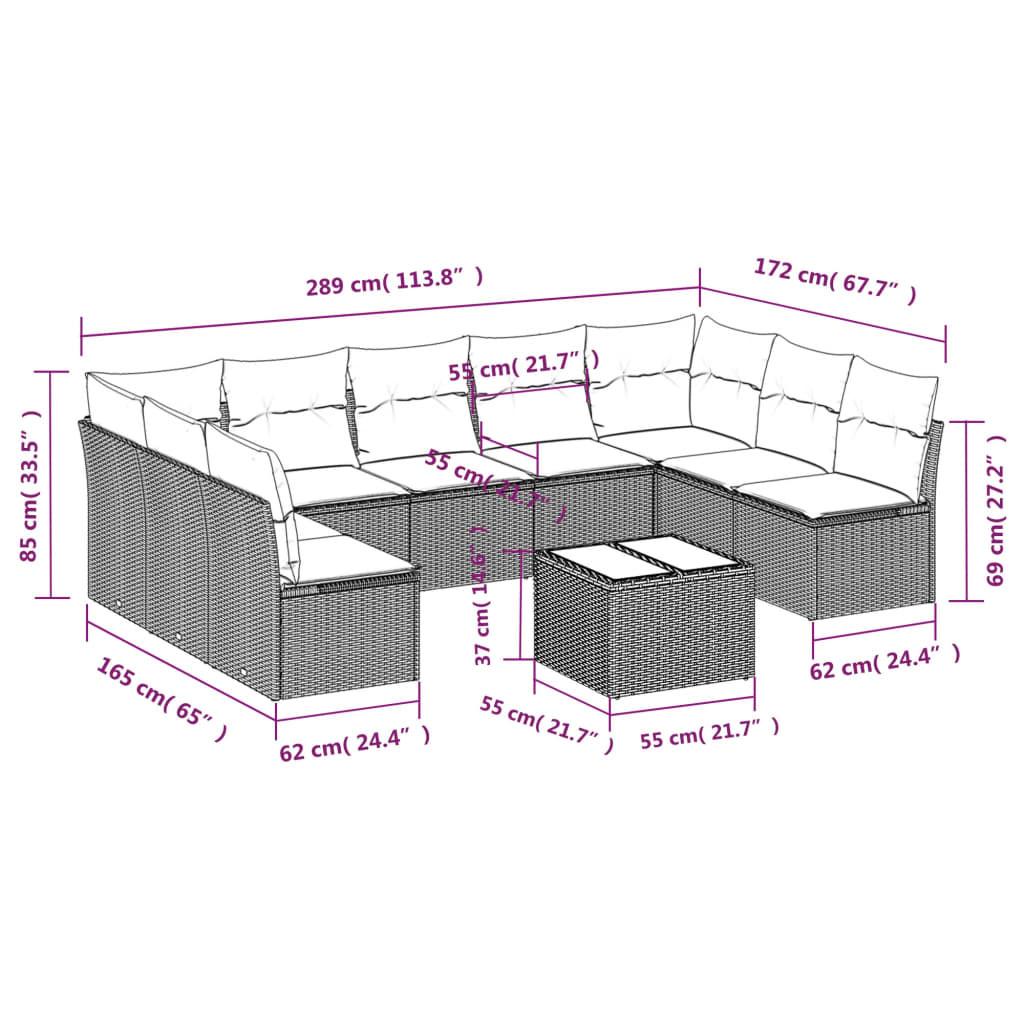 VidaXL Ensemble de canapés de jardin rotin synthétique  