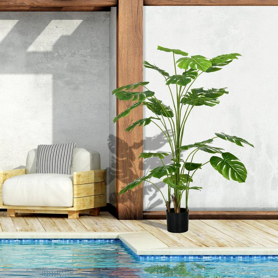 Northio Plantes artificielles, Monstera Deliciosa artificielle, plante artificielle de 180 cm avec 24 branches, plante d'intérieur, arbre artificiel, décoration végétale pour l'intérieur, vert  