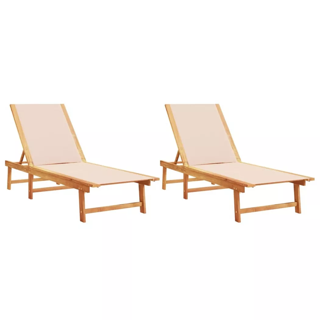 VidaXL - Sonnenliege akazienholz, One Size, Light Beige