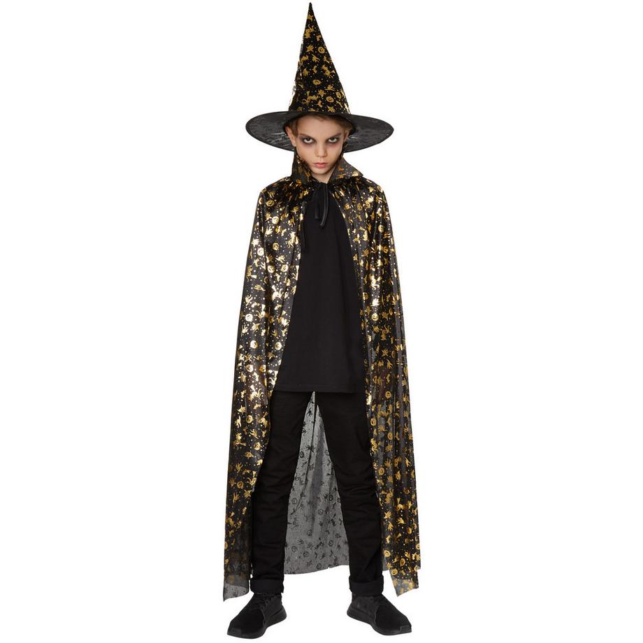 Set unisex per bambini con cappello e mantellina Halloween