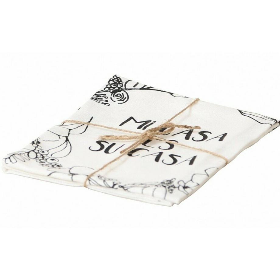 Esmee  Geschirrtuch mi casa e su casa 50 x 70 cm, Schwarz/Weiss 