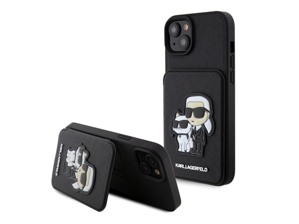 KARL LAGERFELD  Cover iPhone 15 Saffiano portacarte 