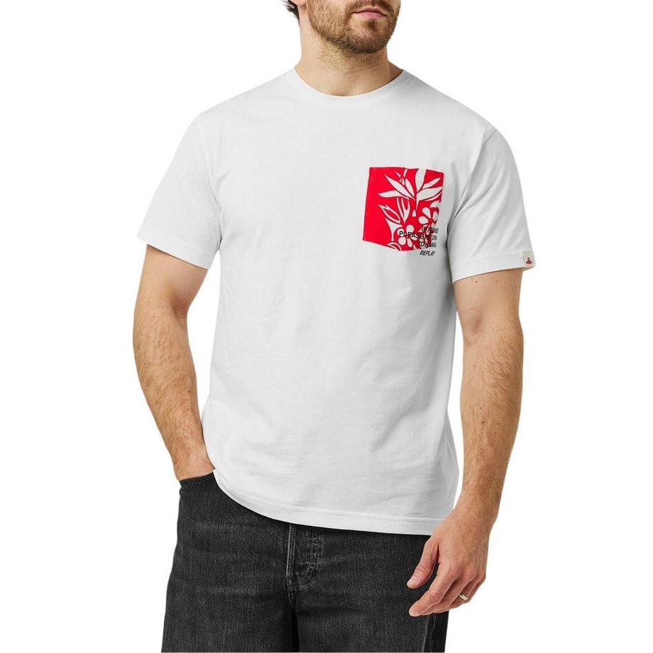 REPLAY Regular Fit T-Shirt mit Hawaï-Print  